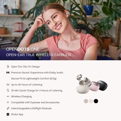 Shokz OpenDots ONE Open-Ear Clip-On True Wireless Bluetooth Earbuds - Black BUY IN UAE
