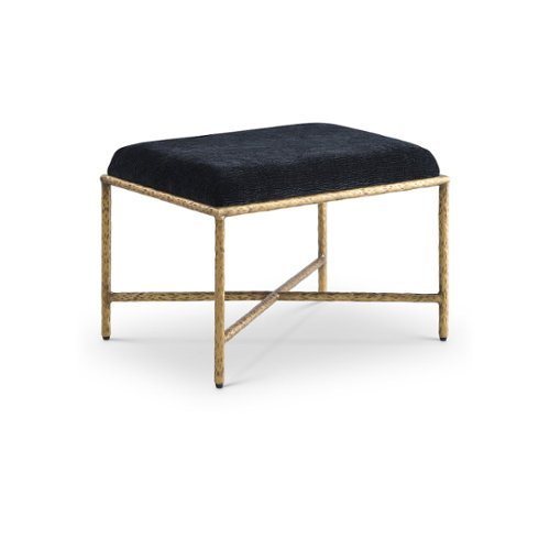 Meridian Furniture - Valley Chenille Fabric Bench - Black-Front_Standard 