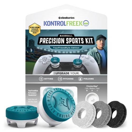 KontrolFreek - YourFriendKyle Edition Baseball Precision Sports Kit for PlayStation 5 and PlayStation 4 - Teal/White - image 2