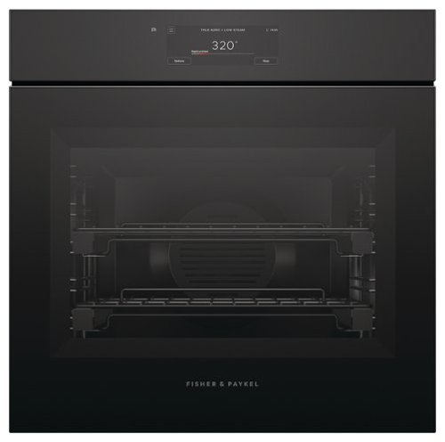 Fisher & Paykel - 24" 3 Cu Ft Built-in Combination Steam Single Oven, 6.8" Touchscreen, Handleless - Minimal (Soft - Black