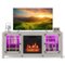 Costway - 58" Fireplace TV Stand with LED Lights & 18" Electric Fireplace, Remote Controls - Light Gray-Front_Standard