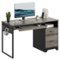 Bestier - 48" Gaming Desk with File Storage Drawers and Open Writing Compartments - Gray-Front_Standard
