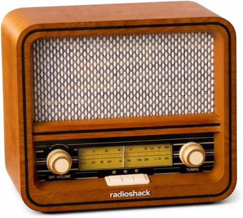 RadioShack - Retro AM/FM Radio – Vintage Wood Design, Dual 5W Speakers, Analog Controls, Bluetooth Connectivity 4001796-Front_Standard 