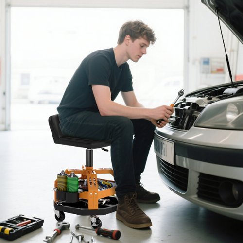 PENCO “SHOP STOOL” PARTS CENTER Lサイズ Homcom Creeper Garage Stool, 300 LBS Capacity Mechanic Stool with