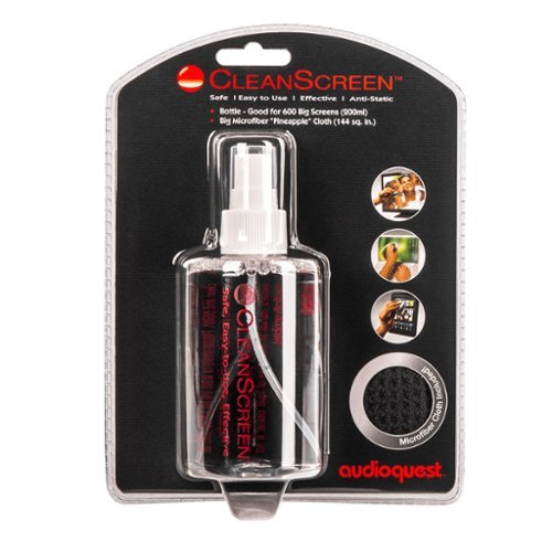 AudioQuest - CleanScreen Pack with 6 oz. (200 ml.) Bottle + Microfiber Cleaning Cloth-Front_Standard