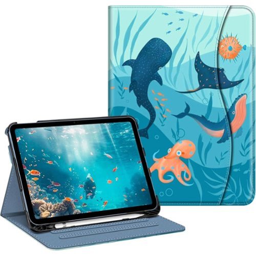Kitcheniva - iPad 10th Generation 2022 Case With Stand And Pocket 10.9'' - Blue Ocean-Front_Standard 