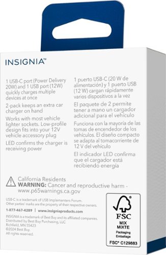 Insignia™ 32W Car Charger 2-Pack for Smartphones, Tablets and More - Black BUY IN SINGAPORE