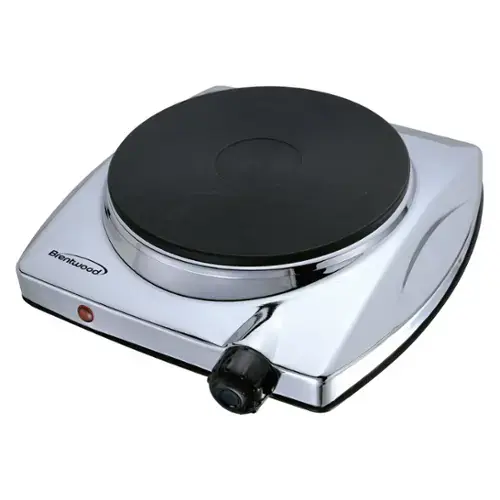 Front. Brentwood - Brentwood Electric 1000W Single Hotplate in Chrome - Chrome.