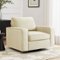 KERDOM - Swivel Single Sofa Chair, Living Room Armchair, Rotating Base Accent Sofa Upholstered Side Chair, Washable Pillow Cover - Beige-Front_Standard