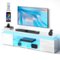 Skyzoo - Modern TV Stand for 50-85" TVs, Entertainment Center with LED Lights, Power Outlet & Storage - White-Front_Standard
