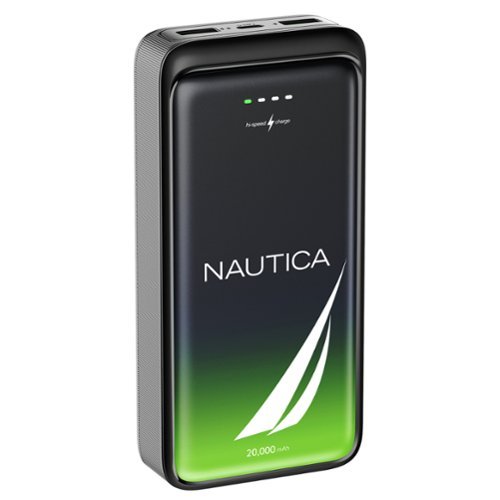Nautica - Power Bank 20000mAh Portable Charger 22.5W Fast Charging USB C PD Battery Pack for iPhone Samsung Android - Black-Front_Standard 