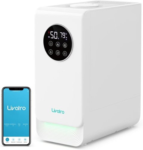 Livatro - 6L Smart Warm & Cool Mist Humidifier for Large Rooms, Top-Fill, Alexa & App Control, Aromatherapy - White-Front_Standard 