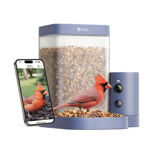 BIRDFY - Smart Bird Feeder Rookie, 1080P HD, 60FPS High-Frame Video for Slow-Motion, 7-Day Free AI Trial, Night Vision - Blue-Front_Standard 