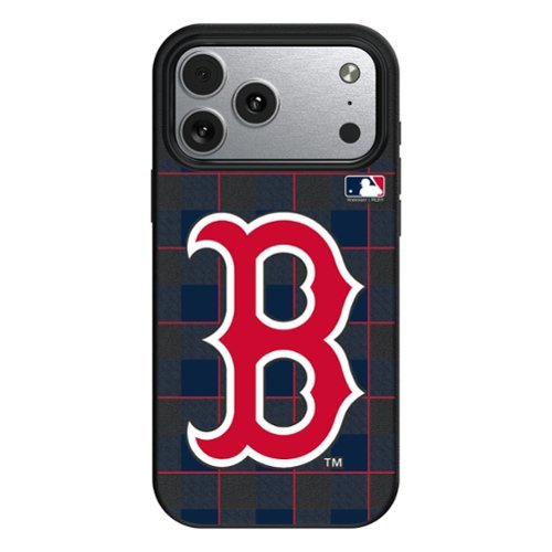 Keyscaper - MLB - Boston Red Sox - Plaid Magnetic Bump iPhone Case - 16 Pro Max - Black-Front_Standard 