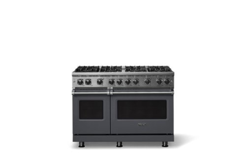 Viking - 6.1 Cu. Ft. Professional 5 Series Freestanding Double Oven Liquid Propane Gas Convection 8 Burner Range - Cast Black-Front_Standard 