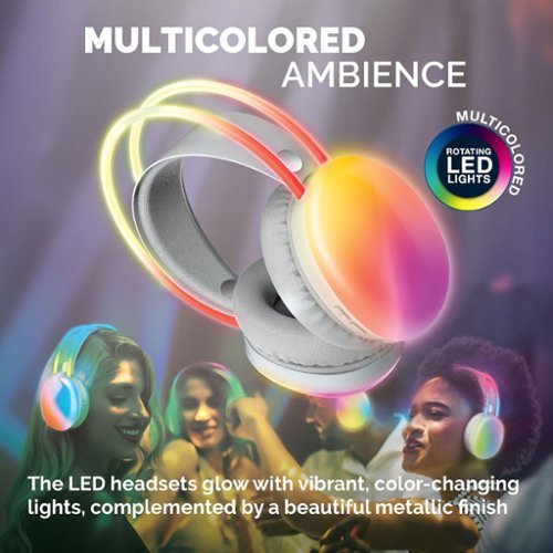 Brookstone Wireless Silent Disco Headphones, Multicolor LED Lights, Bluetooth 5.0, Up to 10 Hours of Playtime, 4 Pack - Multi HOW TO BUY