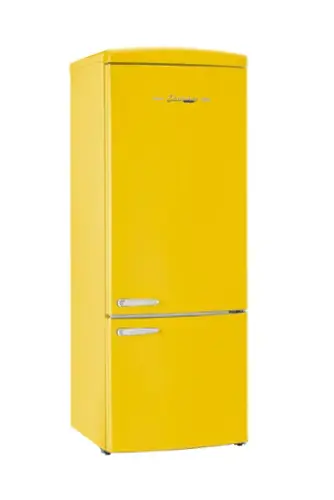 Front. Unique Appliances - Classic Retro 16.7 cu.ft Bottom Freezer Counter Depth Refrigerator - Canary Yellow.