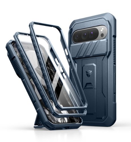 dexnor - Case for Google Pixel 9 Pro XL with Camera Cover & Built-in Screen Protector,Full-Body Cases - Navy Blue-Front_Standard 