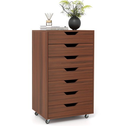 Ecooso - 7-Drawer Mobile Lateral Filing Organizer with Wheels, Office Storage Cabinet-Front_Standard 