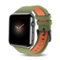 Mybat Pro - Silicone Antimicrobial Watchband for Apple Watch 38mm / 40mm - Orange - Green-Front_Standard