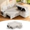 Dyonery - 85 "Modular sofa, with pull-out bed, 5-seat sofa,with storage, tool-free assembly - Beige-Front_Standard