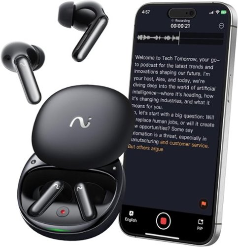 VIAIM - RecDot Voice Recorder Earbuds, AI meeting Assistant with Transcription - Black-Front_Standard 