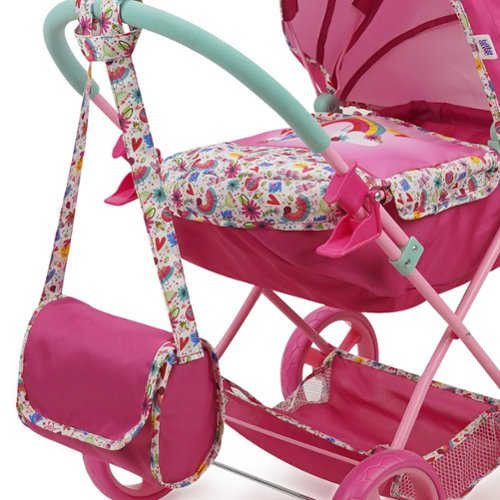 509 Crew Baby Alive: Deluxe Classic Doll Pram - Pink & Rainbow - Fits Dolls up to 18 HOW TO BUY