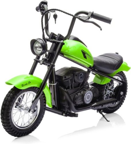 GARVEE - 24V Electric Dirt Bike for Kids & Teens, 250W Motor, 14MPH, Dual Speed, LED Headlight, Leather Seat, 60Min Ride - Green-Front_Standard 