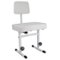 5 CORE - Piano Bench 3" Padded Cushioned Stool w Backrest Heavy Duty Musician Chair Height Adjustable - White-Front_Standard