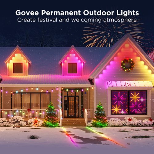 Govee Wi-Fi RGBIC Outdoor Permanent String Lights 100ft - Black BUY ONLINE