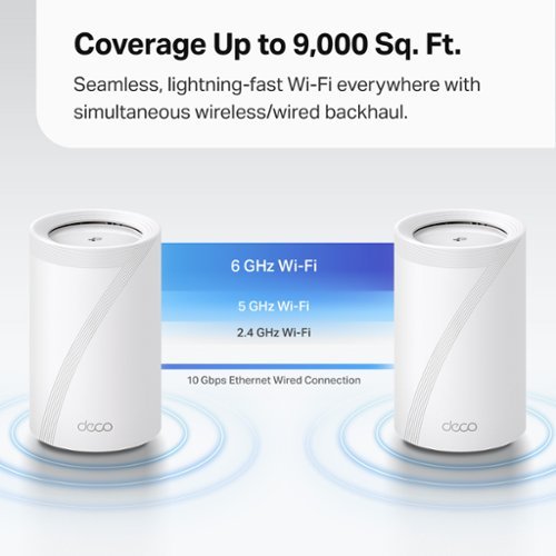 TP-Link Deco BE85 Wi-Fi 7 BE22000 Tri-Band Whole Home Multi-Gigabit Mesh System (3-Pack) - White WHERE TO BUY