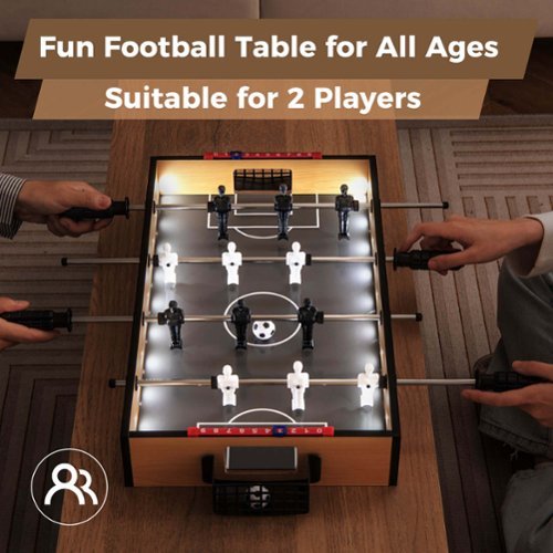 Costway Game Room Size Football Table with Non-slip Handle 2 Footballs Realistic Players - Natural SHOP ONLINE