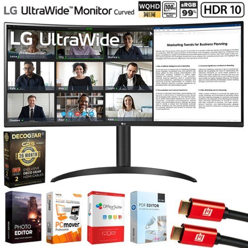 LG - 34 Curved UltraWide WQHD HDR 10 100Hz Monitor + 26 Months Protection Bundle-Front_Standard 