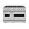 ZLINE - 48 in. Classic Double Oven Gas Range w/ 8 Burners in Satin Steel (CGRS-48) - Stainless Steel-Front_Standard 