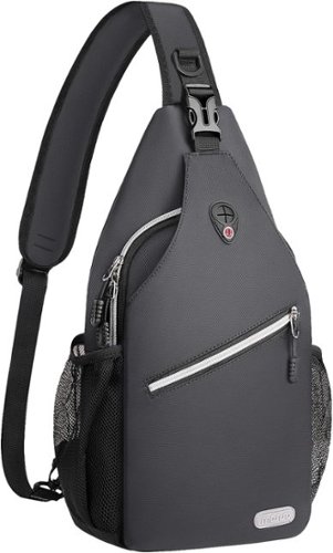 mosiso - Sling Backpack Multipurpose Crossbody Shoulder Bag Travel Hiking Daypack - Space Gray-Front_Standard 