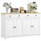 Homcom - Sideboard, Buffet Cabinet with Storage Drawers, Adjustable Shelves for Living Room, Dining Room - White-Front_Standard