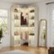 Aheaplus - Corner Closet Organizer: 12-Shelf + 2 Rods, 39.2" Corner Fit, Space-Saving Design (80" H) - White Oak-Front_Standard