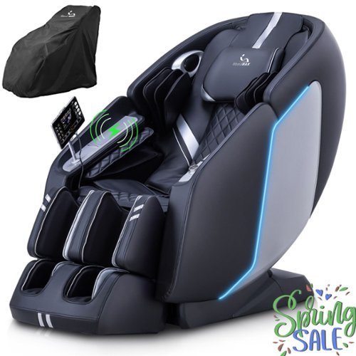 MassaMax - MT398 4D Massage Chair Full Body Stretch,Extended Footrest,Foot Rollers Massage,Heat Therapy - Black-Front_Standard 