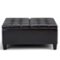 Simpli Home - Harrison 36 inch Wide Transitional Square Coffee Table Storage Ottoman in Tanners Brown Faux Leather - Tanner's Brown-Front_Standard