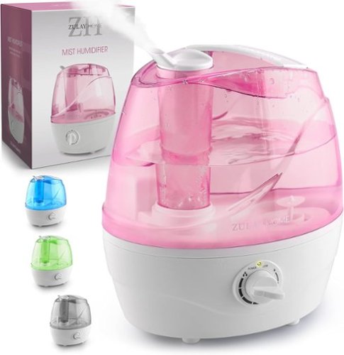 Zulay Kitchen - Zulay Home Cool Mist Humidifiers For Bedroom (2.2L Water Tank) - Quiet Ultrasonic Humidifiers with Auto Shutoff Feature - Pink-Front_Standard 