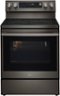 LG - 6.3 Cu. Ft. Freestanding Electric True Convection Smart Range with Air Fry and Premium Handle - Black Stainless Steel-Front_Standard