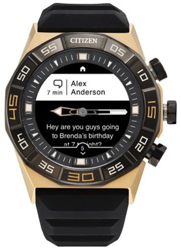 Citizen CZ Smart 44mm Unisex IP Stainless Hybrid Sport Smartwatch with Silicone Strap - Gold GLOBAL SHIPPING