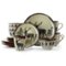 Elama - Majestic Elk 16 Piece Luxurious Stoneware Dinnerware with Complete Setting for 4 - Taupe and Brown-Front_Standard
