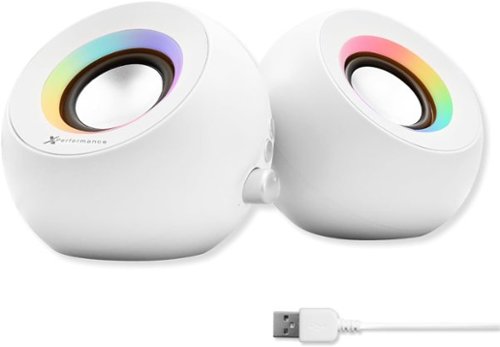 X9 - Performance Computer Speakers with RGB Lighting, Bluetooth, USB, and AUX - Triple Mode Connection, Dual 2.25" - White-Front_Standard 