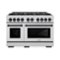 ZLINE - Autograph 48" Select Double Oven Dual Fuel Range w/ Matte Black Accents (HDRZ-48-MB) - Stainless Steel-Front_Standard