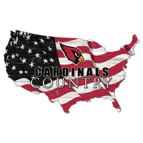 Fan Creations - Arizona Cardinals USA Flag Cutout Sign - Multicolor-Front_Standard 