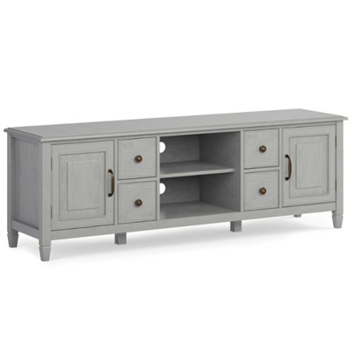 Simpli Home - Connaught SOLID WOOD 72 inch Wide TV Stand For TVs up to 80 inches - Fog Grey-Front_Standard 