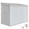 Outsunny - x 9' Outdoor Storage Shed, Lean to Metal Shed with Foundation Kit, Lockable Doors and Gloves for Patio-Front_Standard