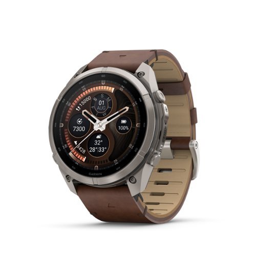 Garmin - fēnix 9 Pro - inReach AMOLED GPS Smartwatch 51 mm Titanium - Walnut Leather Band - (2026)