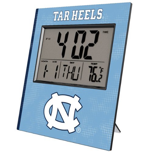 Keyscaper - North Carolina Tar Heels Cross Hatch Digital Desk Clock - Multicolor-Front_Standard 